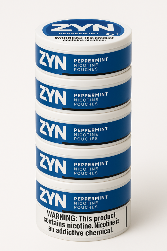 ZYN Nicotine Pouches 6 mg | Peppermint | 5 Cans (75 Pouches Total)